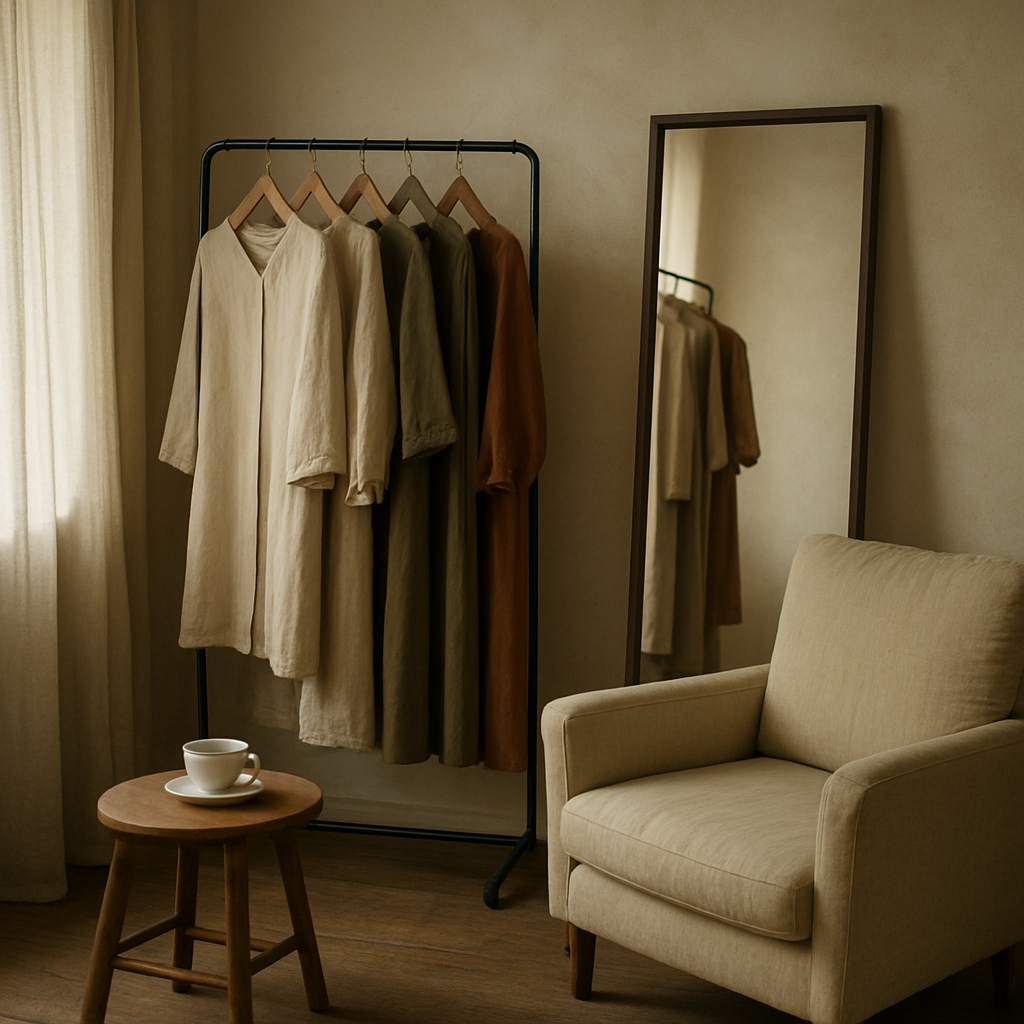 The Thread & Tide styling studio with a garment rail, mirror and armchair